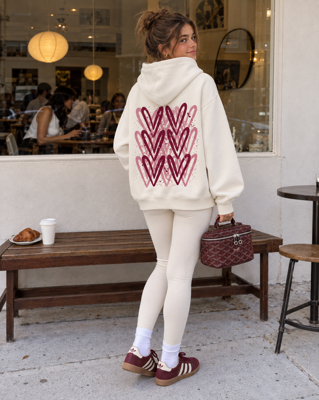 Graffiti Burgundy Heart Hoodie – alternate view