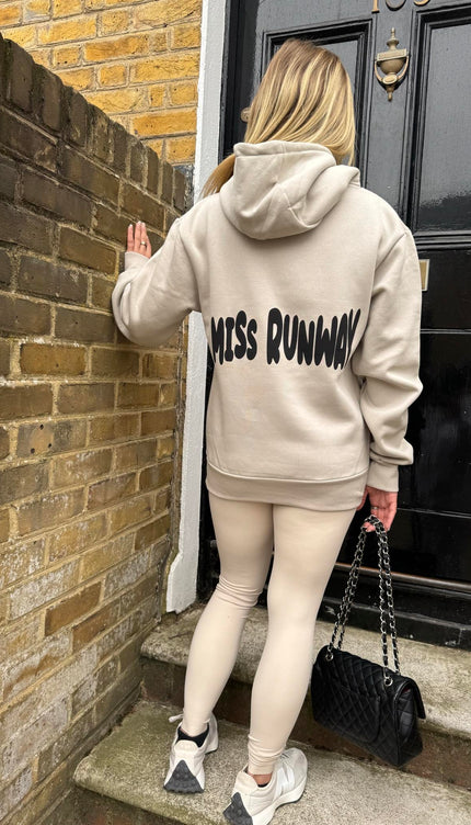Miss Runway Bubble Hoodie Stone/Black