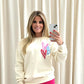 Miss Runway Multicolour Heart Graffiti Sweatshirt Cream