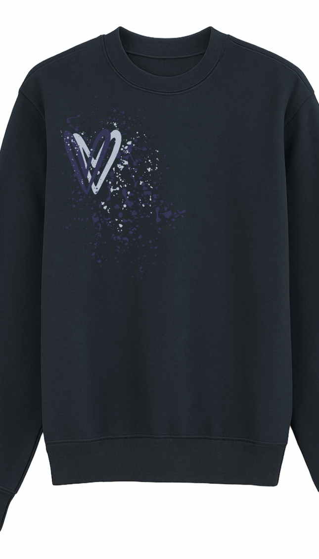Navy Heart Printed Sweatshirt by Miss Runway – image 2