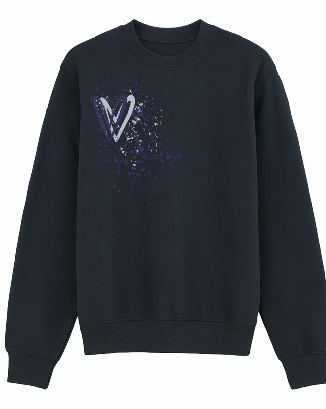 Navy Heart Printed Sweatshirt Kids