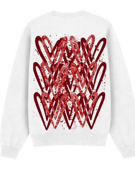 Red Paisley Heart Printed Sweatshirt Kids