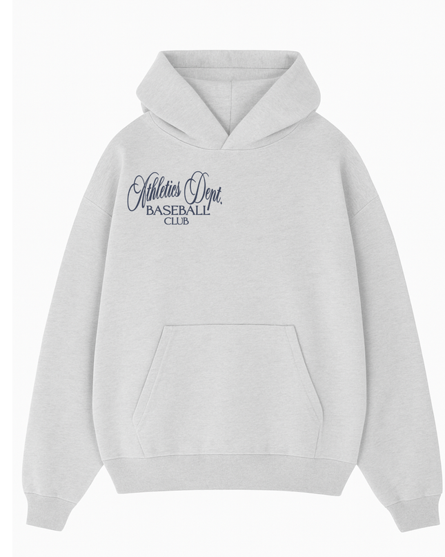 Baseball Club Hoodie Adult Ash Grey