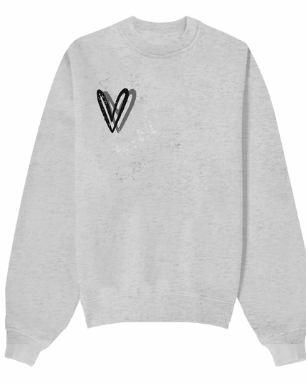 Black Heart Printed Sweatshirt Kids