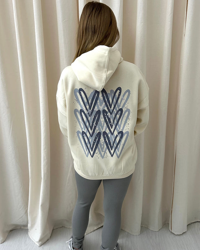 Grey Heart Printed Hoodie & Leggings Adults