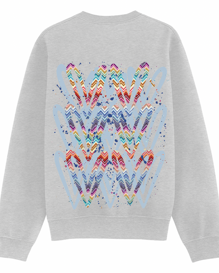 Multicoloured Zig Zag Heart Printed Sweatshirt Kids