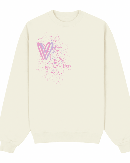Pastel Heart Printed Sweatshirt Adults