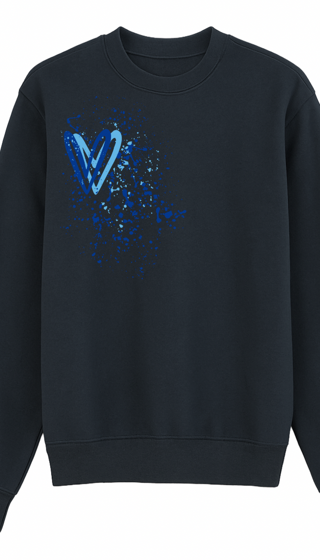 Royal Blue Heart Printed Sweatshirt – image 10