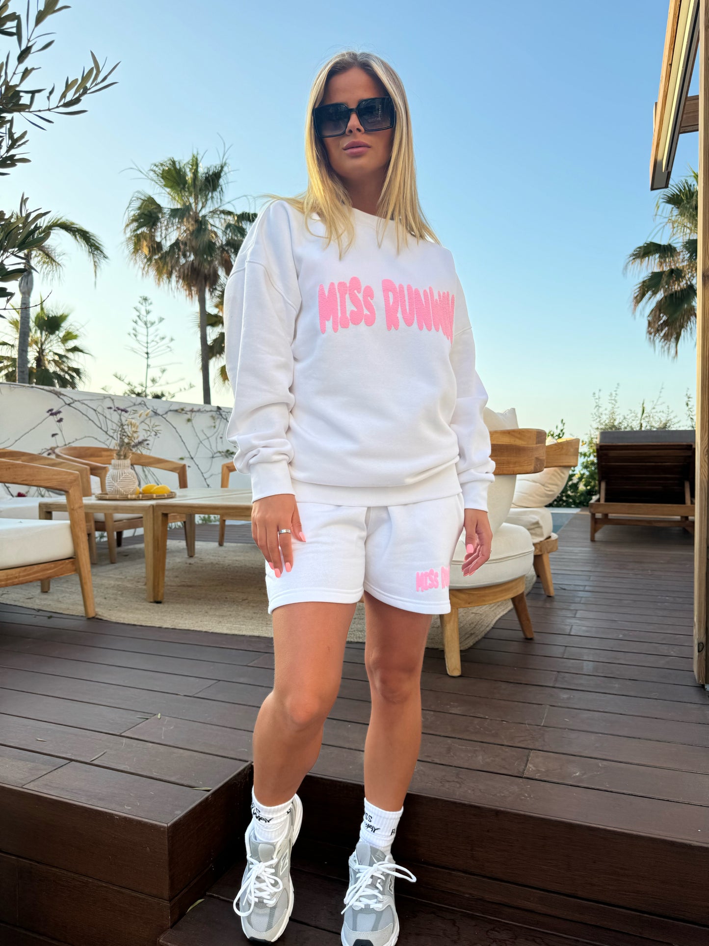 Miss Runway Bubble Sweatshirt White/Pink