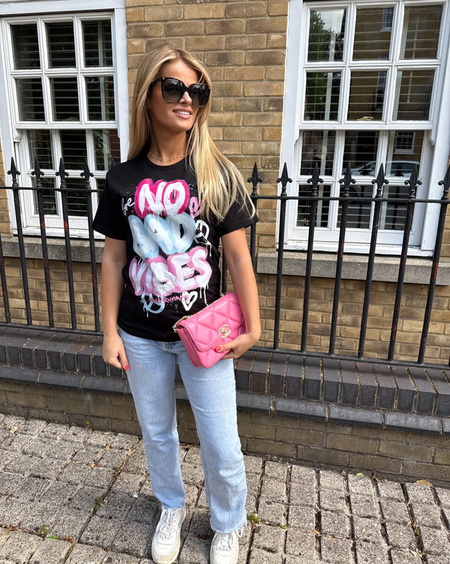 No Bad Vibes Printed T-shirt Adult