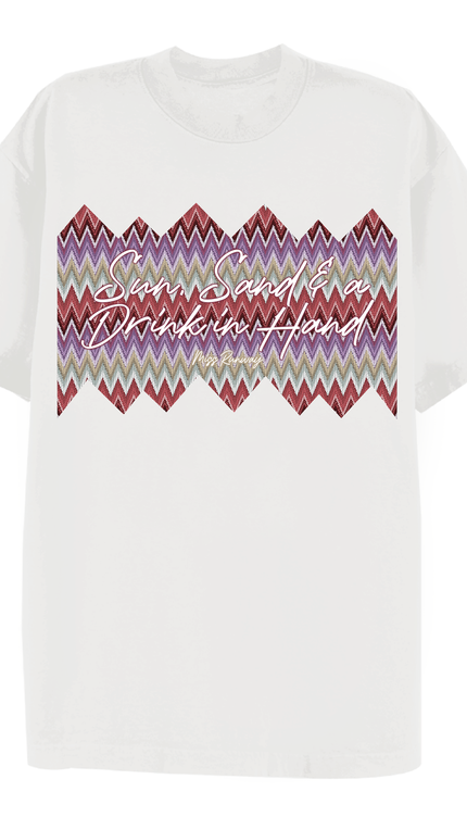 Sun Sand & A Drink In Hand T-shirt