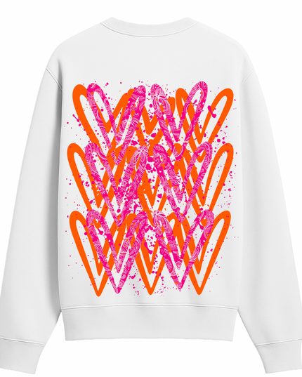 Neon Paisley Heart Printed Sweatshirt Adults