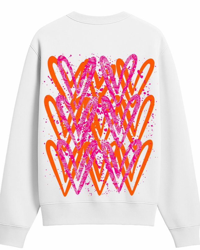 Neon Paisley Heart Printed Sweatshirt Kids