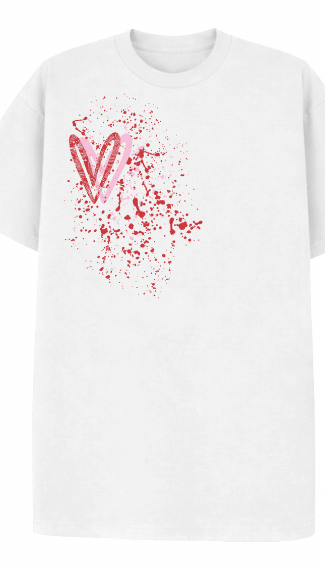 Pink/Red Paisley Heart Printed T-shirt by Miss Runway – image 2