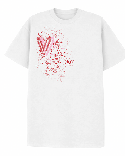 Pink/Red Paisley Heart Printed T-shirt Kids