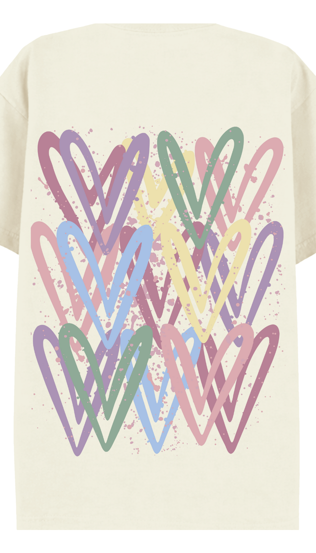 Dark Pastel graffiti heart T-shirt with spray paint effect print – women's T-shirt by Miss Runway