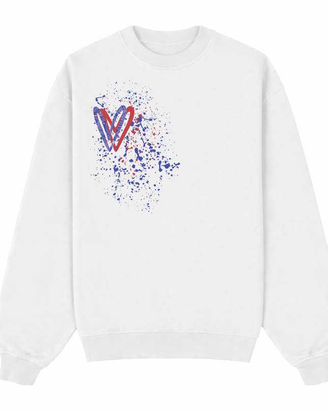 Red/Royal Blue Paisley Heart Printed Sweatshirt Kids