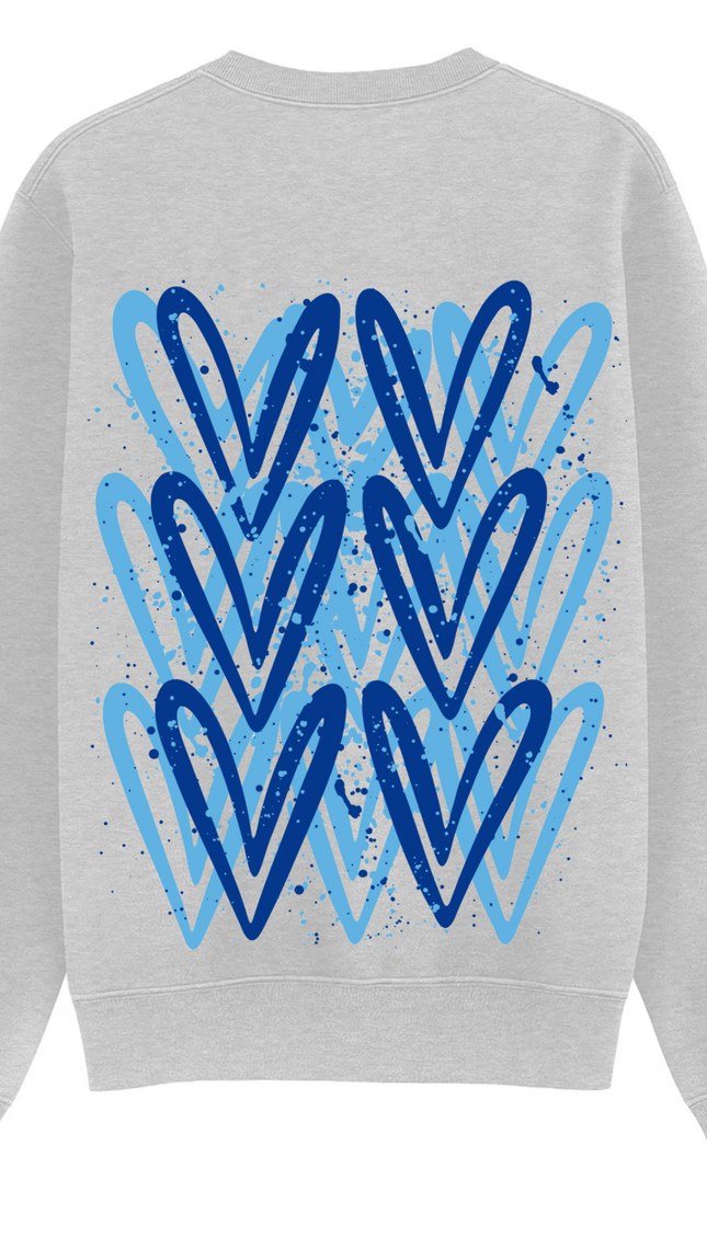 Royal Blue Heart Printed Sweatshirt – image 7