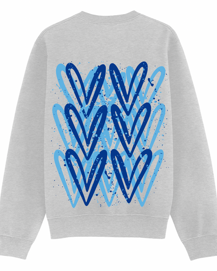 Royal Blue Heart Printed Sweatshirt Adults