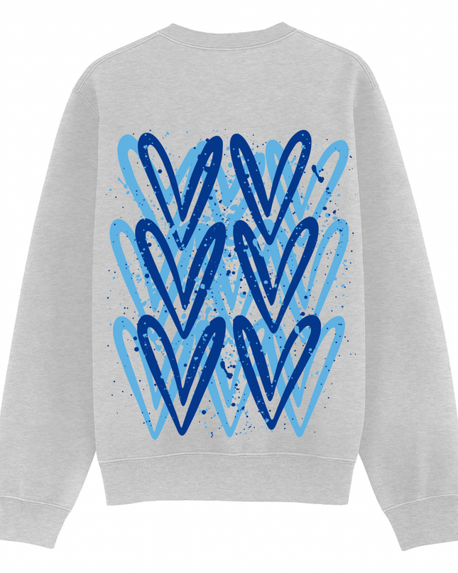Royal Blue Heart Printed Sweatshirt Kids