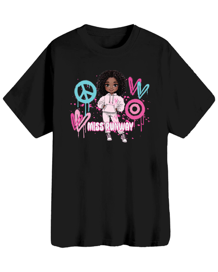 Miss Runway Doll T-Shirt Pin/Greenk Heart Design
