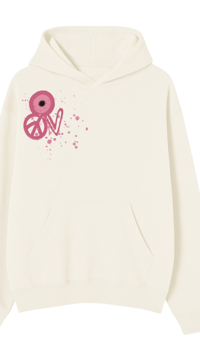 Pink Evil Eye, Peace, Heart Hoodie by Miss Runway – image 2