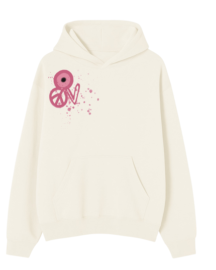 Pink Evil Eye, Peace, Heart Hoodie