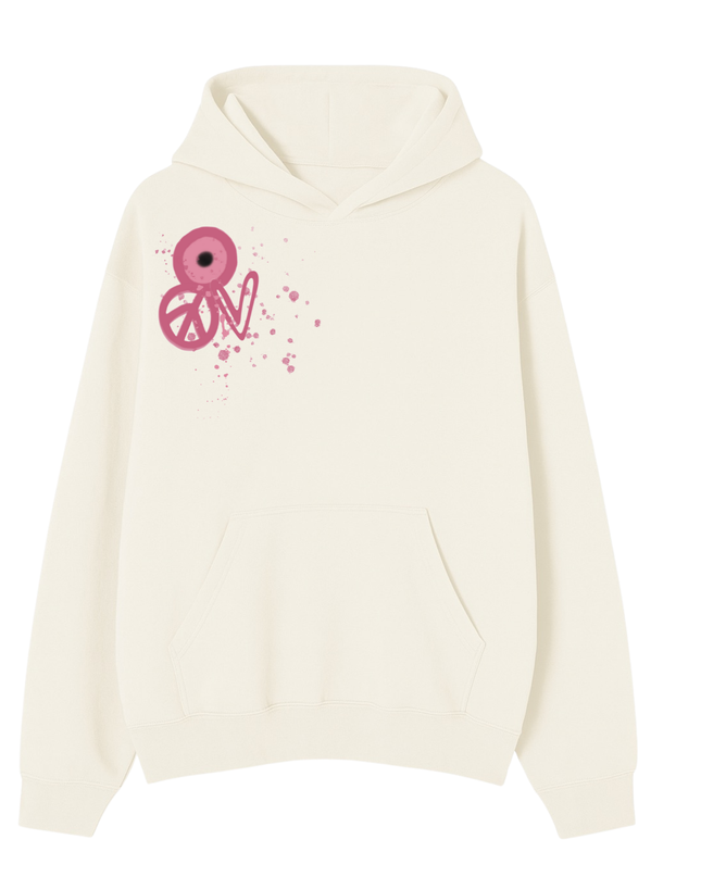 Pink Evil Eye, Peace, Heart Hoodie Kids