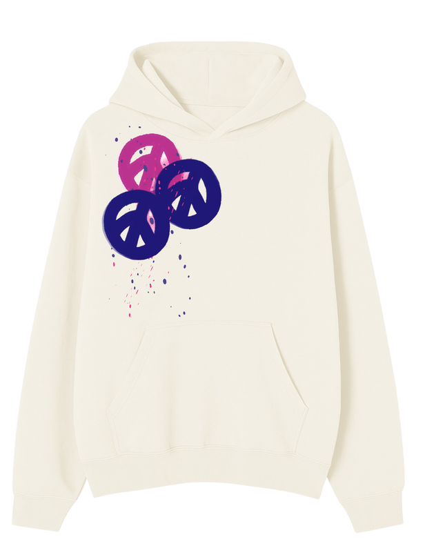 Pink Peace + Love Printed Hoodie Kids