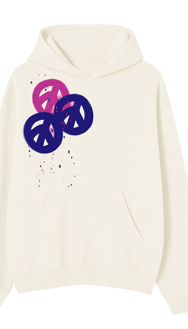 Pink Peace + Love Printed Hoodie by Miss Runway – image 2