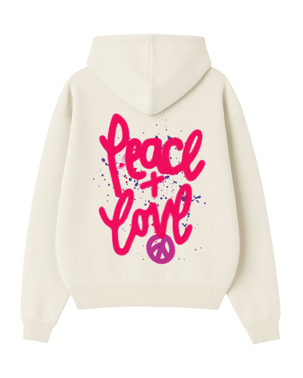 Pink Peace + Love Printed Hoodie Kids