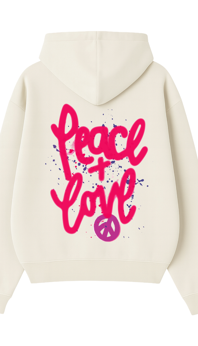 Pink Peace + Love Printed Hoodie – adult printed hoodie by Miss Runway