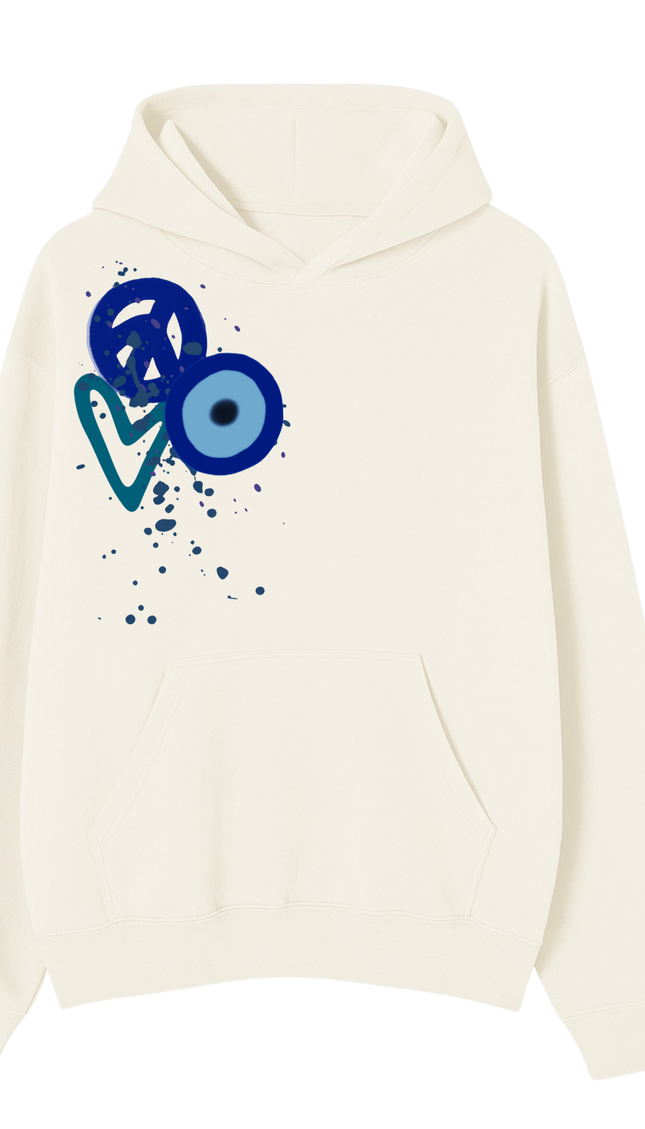 Blue Peace + Love Printed Hoodie by Miss Runway – image 2