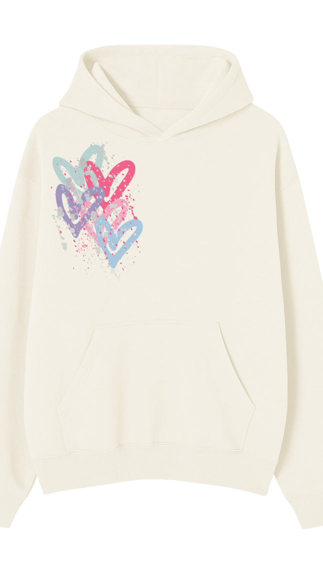 Multi Colour Heart Printed Hoodie by Miss Runway – image 2