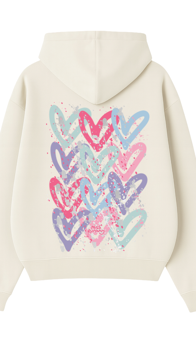 Multi Colour Heart Printed Hoodie – adult printed hoodie by Miss Runway