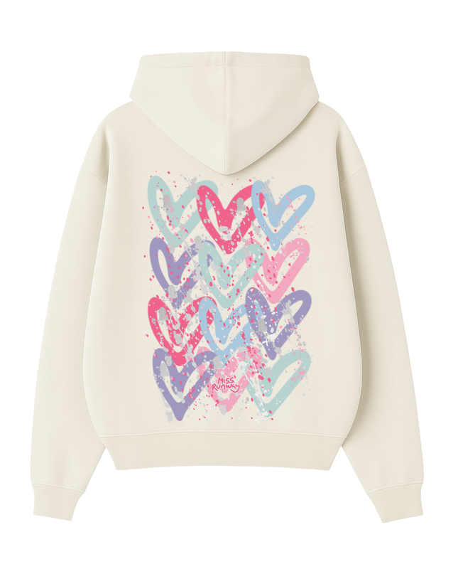 Multi Colour Heart Printed Hoodie