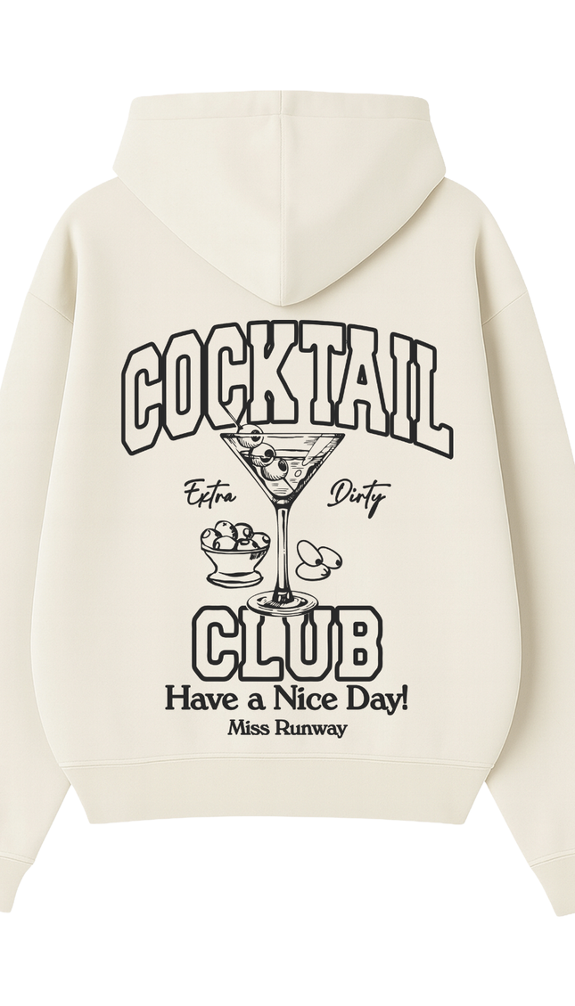 Cocktail Club Monochrome Hoodie – adult printed hoodie by Miss Runway