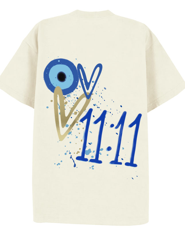 Gold Heart Evil Eye 11:11 Printed T-shirt Kids