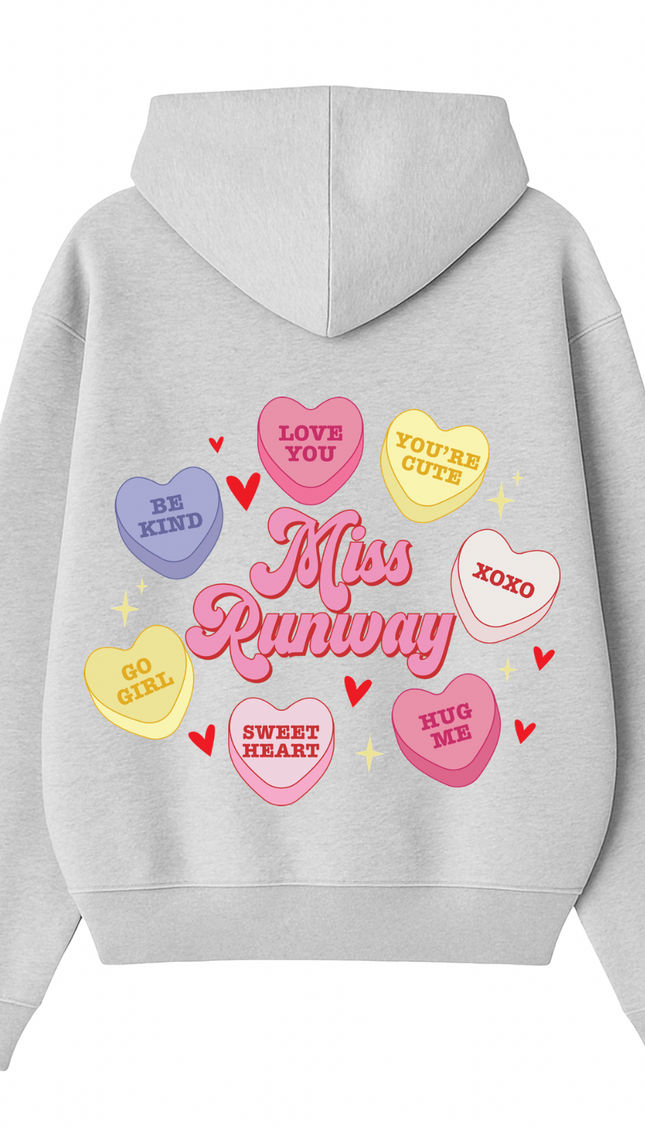 Miss Runway Love Heart Hoodie – adult printed hoodie by Miss Runway