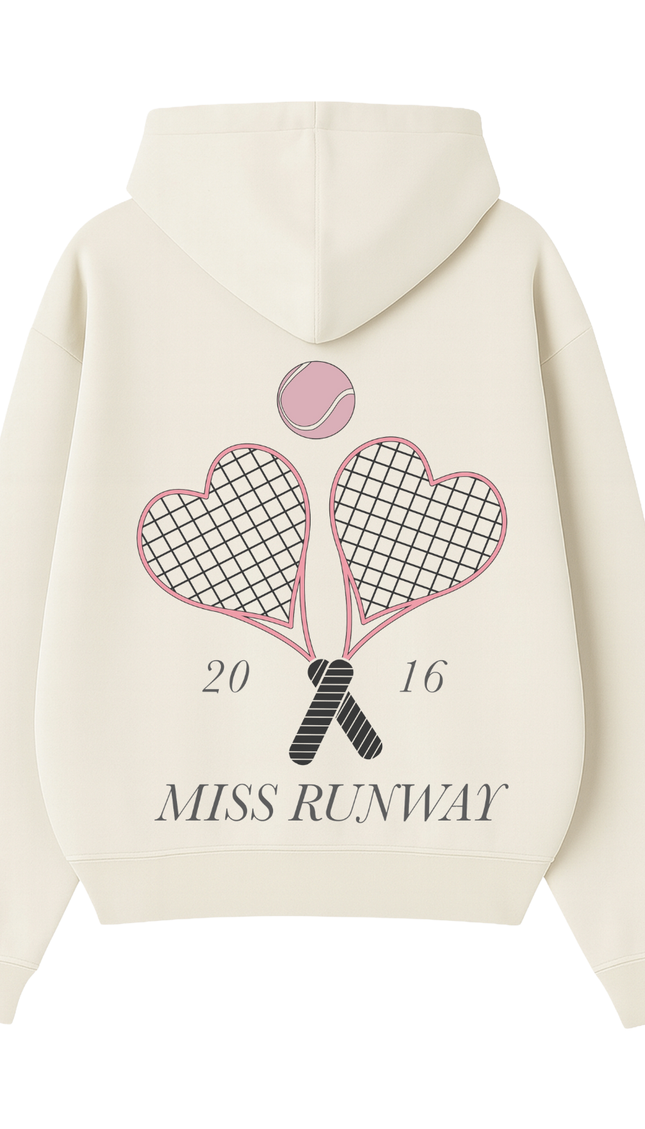 Miss Runway Tennis Hoodie – adult printed hoodie by Miss Runway