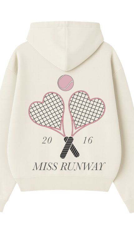 Miss Runway Tennis Hoodie – adult printed hoodie by Miss Runway