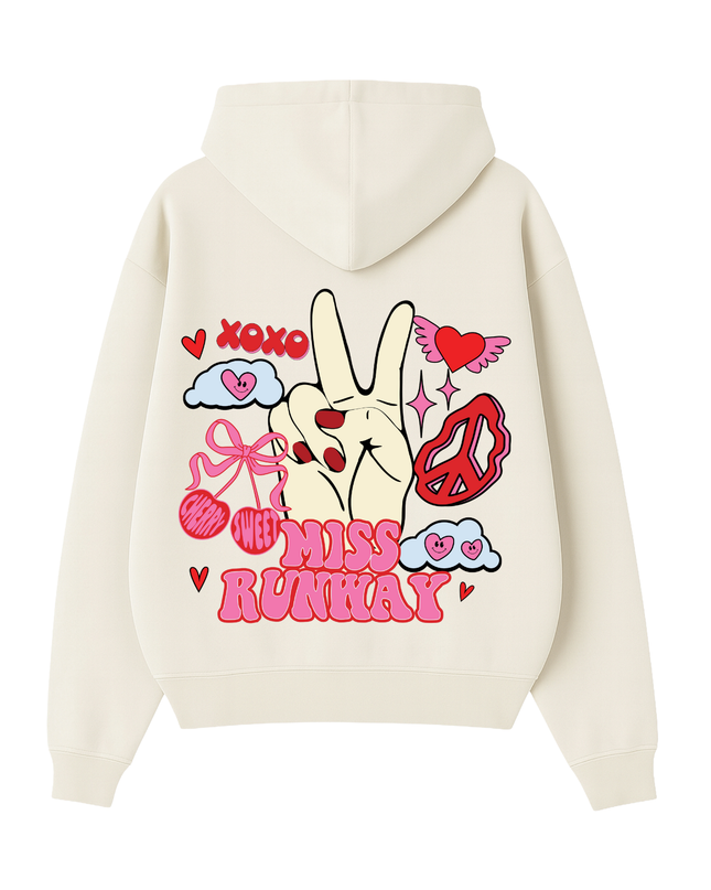 Cherry Sweet Peace Printed Hoodie Kids