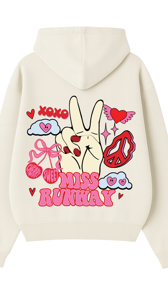 Cherry Sweet Peace Hoodie – adult printed hoodie by Miss Runway