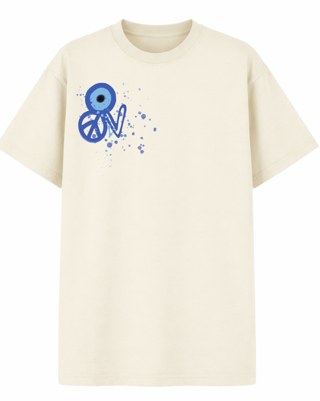 Blue Evil Eye, Peace, Heart Printed T-shirt Kids