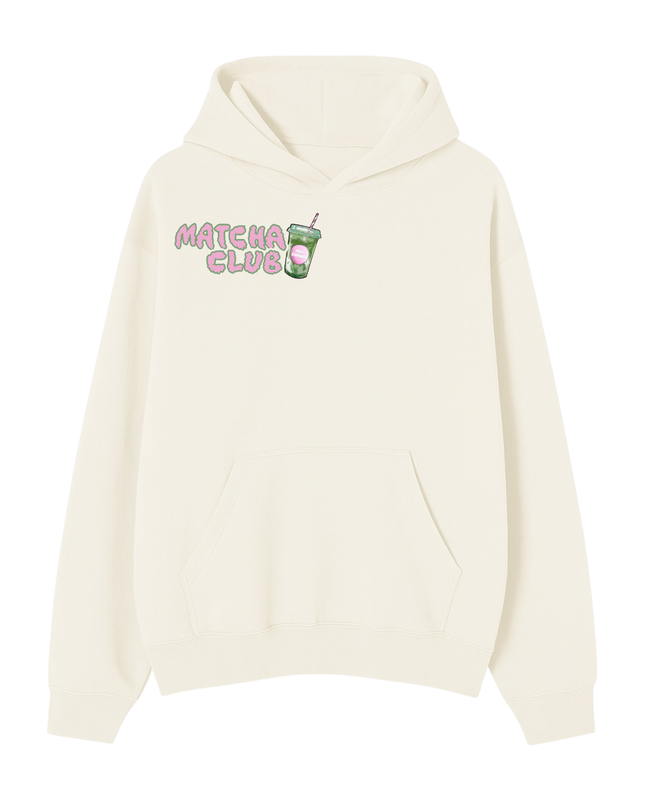 Lets Go For A Matcha Printed Hoodie Kids