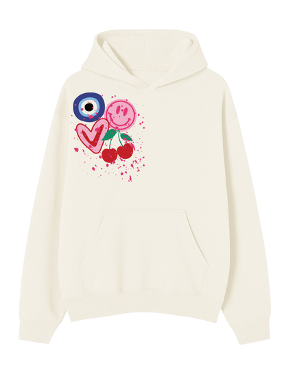 Evil Eye, Cherry, Smiley Hoodie