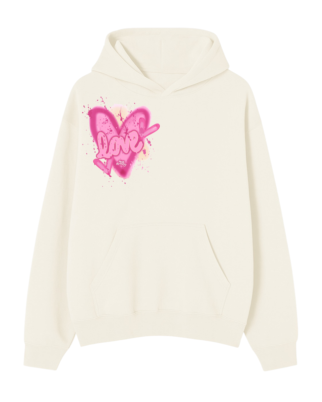 Love, Heart Printed Hoodie Kids
