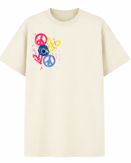 Neon Peace, Evil Eye, Hearts Printed T-Shirt Kids
