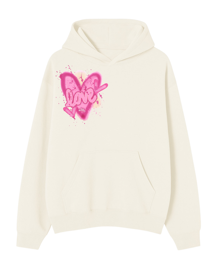 Love, Heart Printed Hoodie