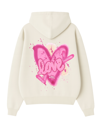 Love, Heart Printed Hoodie